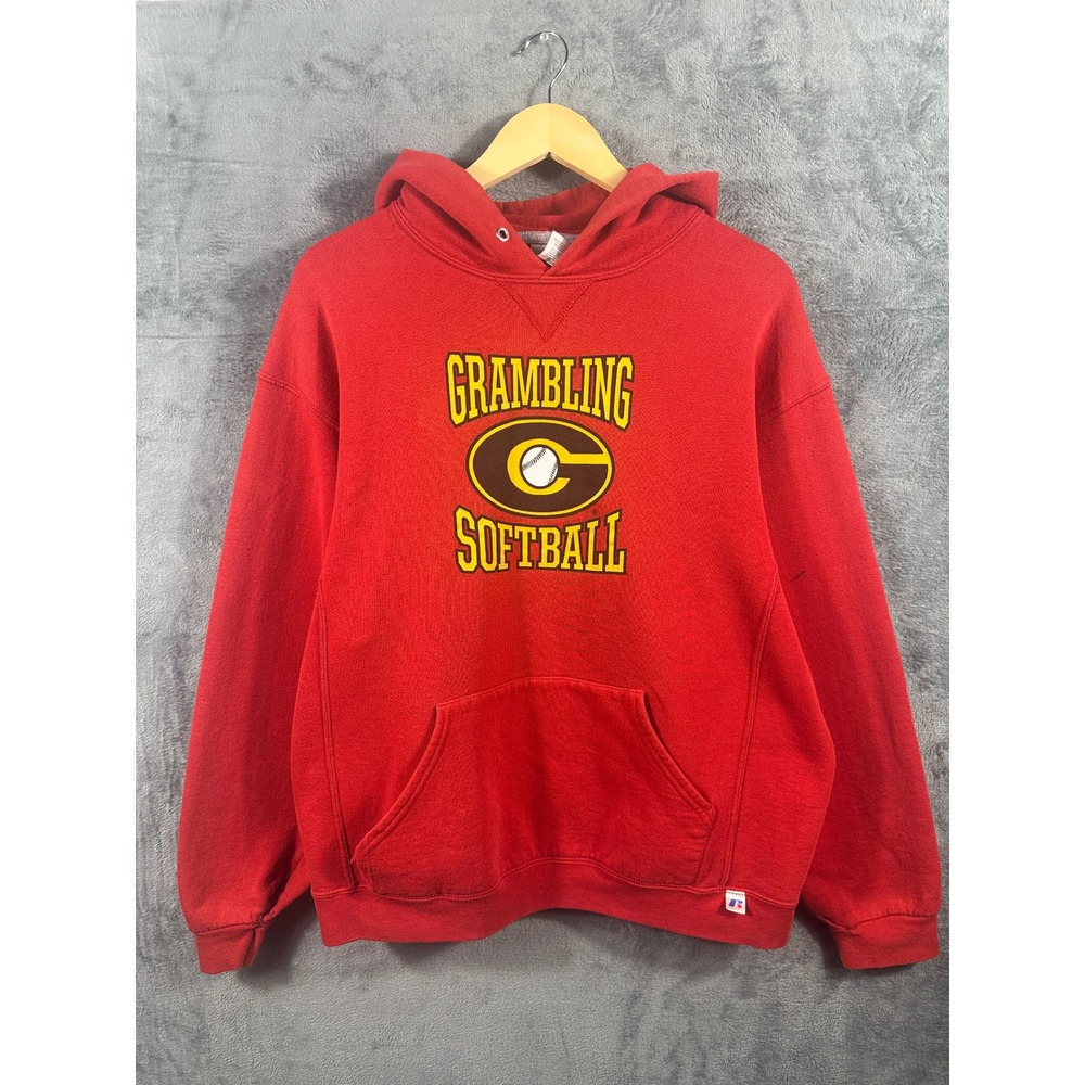 Russell Athletic Grambling Softball Hoodie Red Mens Large Graphic Hooded